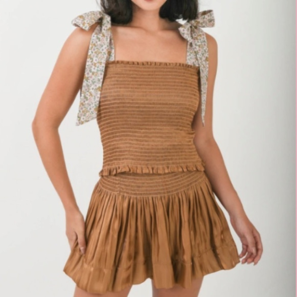 Koch Cece Top in Copper‎ Sun Gloss with Floral Ties